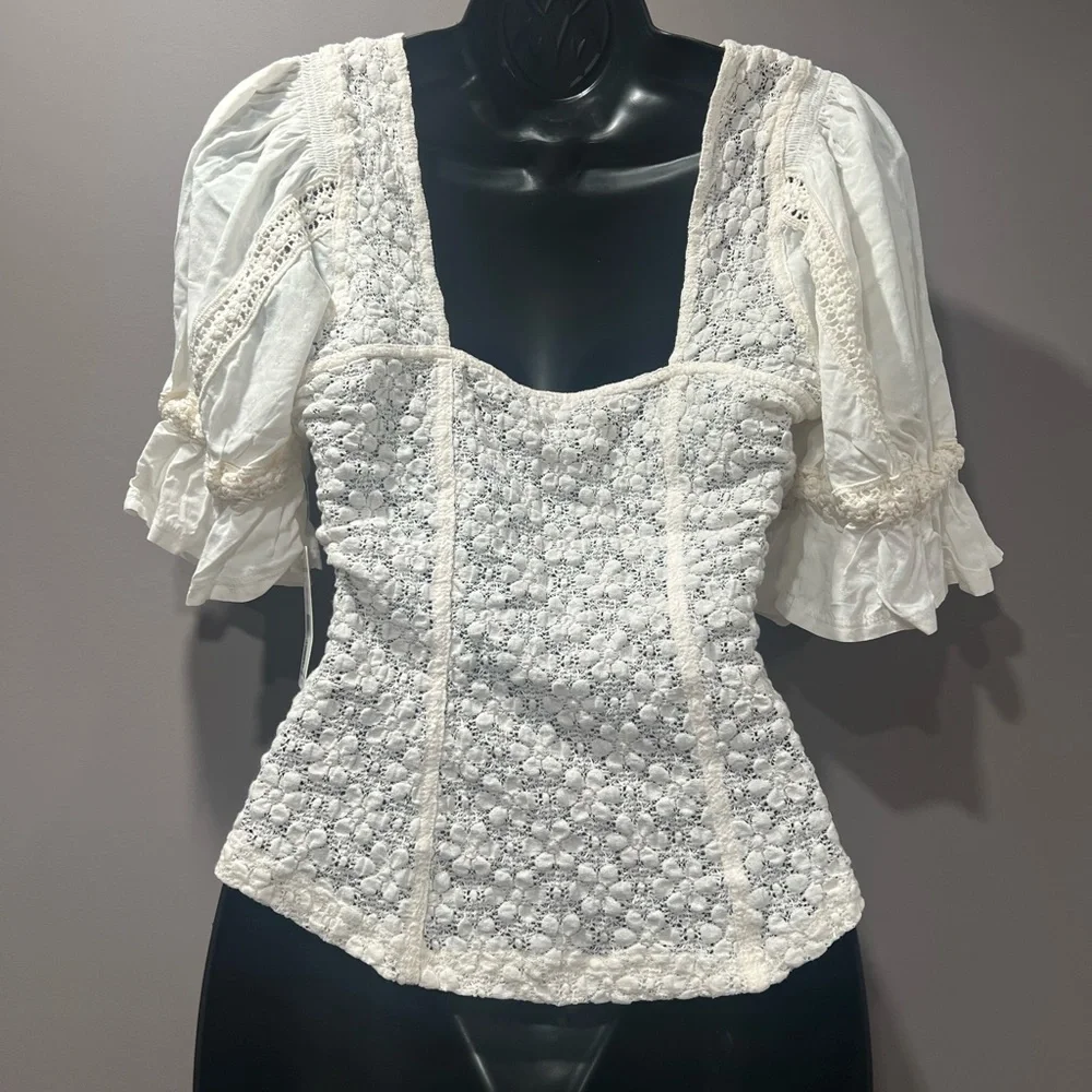 𐙚⋆˚✿˖° FREE PEOPLE Spring Fling Top Ivory NWT Boho Bustier 𐙚⋆˚✿˖° - Picture 9 of 11